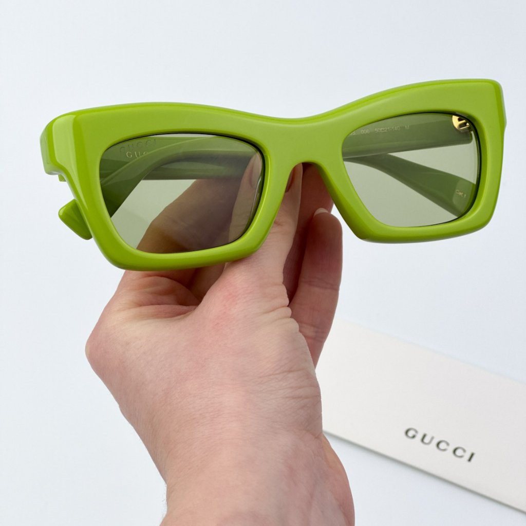 Gucci Women Brand New Sunglasses Green Cat Eye Gg1773s 006